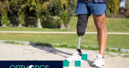 A sporty man with a prosthetic leg