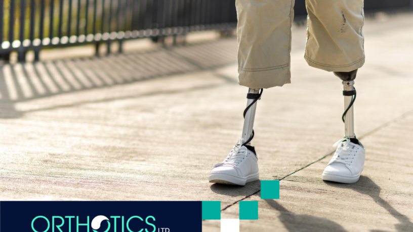 3D Printed Prosthetics - Featured A walking man with prosthetic legs and white sneakers