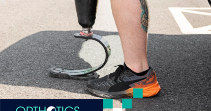 An amputee wearing a prosthetic